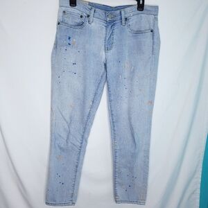POLO RALPH LAUREN Women's Tompkins Skinny Crop Paint Splatter Jeans Size 29